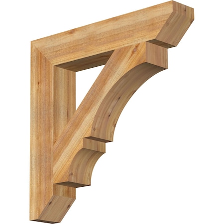 Ekena Millwork Balboa Slat Rough Sawn Bracket, Western Red Cedar, 6"W x 34"D x 34"H BKT06X34X34BOA06RWR
